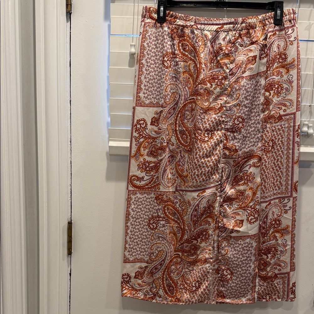 Hayden Paisley Maxi Skirt in‎ Red and Cream